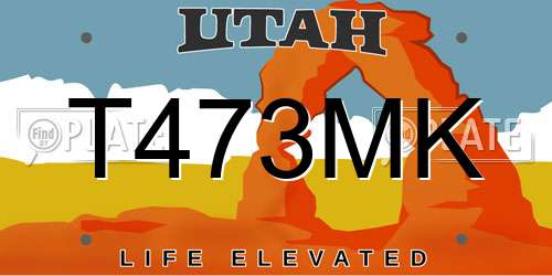 T473MK Utah License Plate
