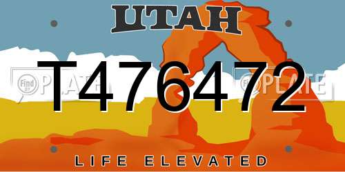 T476472 Utah License Plate