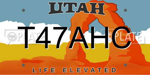 T47AHC Utah License Plate