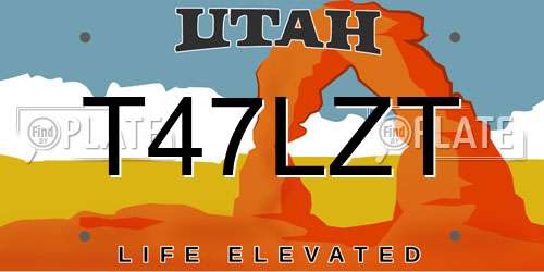 T47LZT Utah License Plate