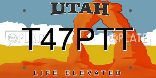 T47PTT Utah License Plate