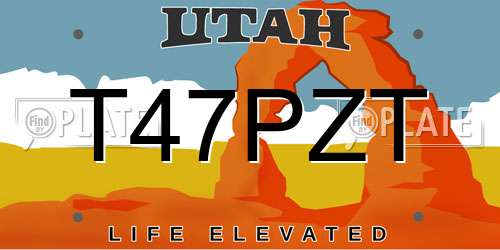 T47PZT Utah License Plate