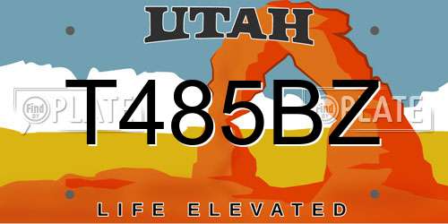 T485BZ Utah License Plate
