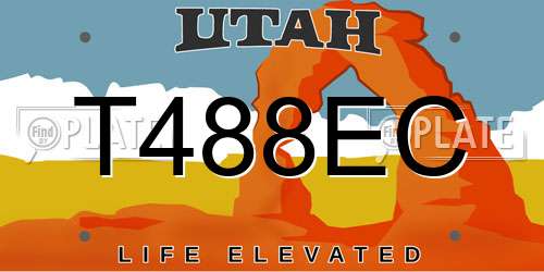 T488EC Utah License Plate