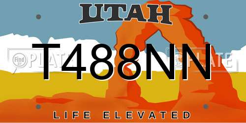 T488NN Utah License Plate