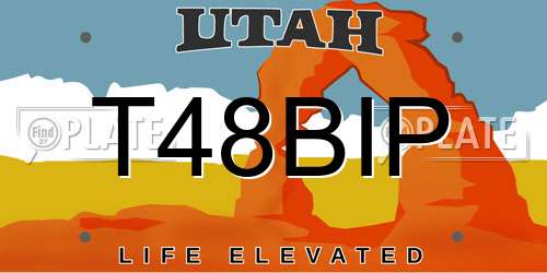 T48BIP Utah License Plate