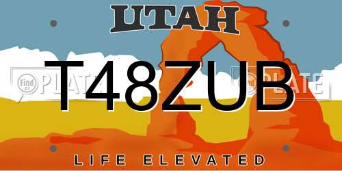 T48ZUB Utah License Plate