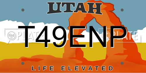 T49ENP Utah License Plate