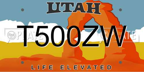 T500ZW Utah License Plate