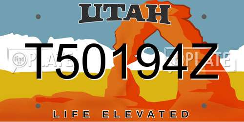 T50194Z Utah License Plate