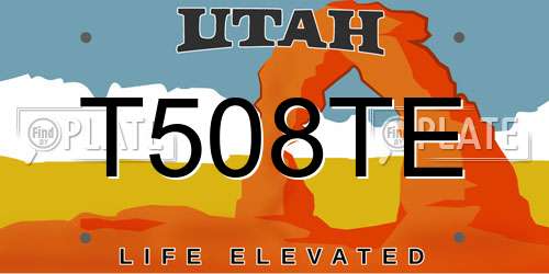 T508TE Utah License Plate