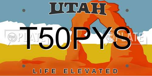 T50PYS Utah License Plate