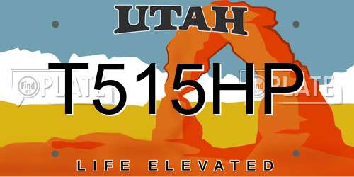 T515HP Utah License Plate