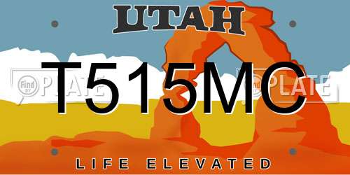 T515MC Utah License Plate