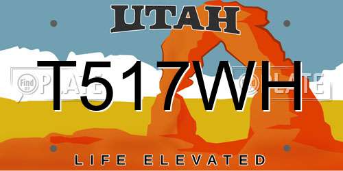 T517WH Utah License Plate