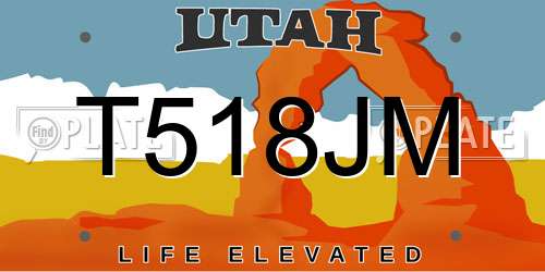 T518JM Utah License Plate