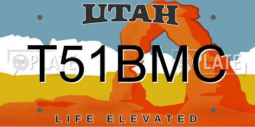 T51BMC Utah License Plate