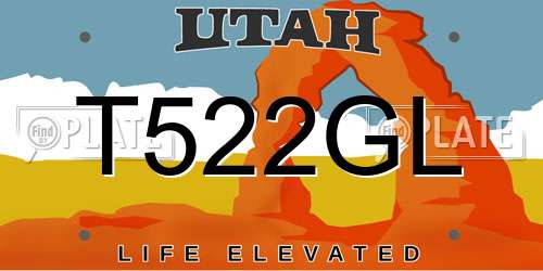 T522GL Utah License Plate