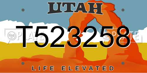 T523258 Utah License Plate