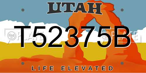 T52375B Utah License Plate