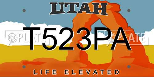T523PA Utah License Plate