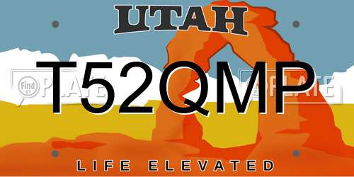 T52QMP Utah License Plate
