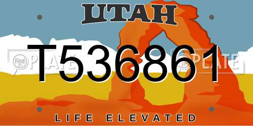 T536861 Utah License Plate