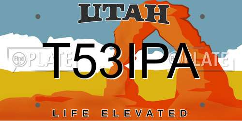 T53IPA Utah License Plate