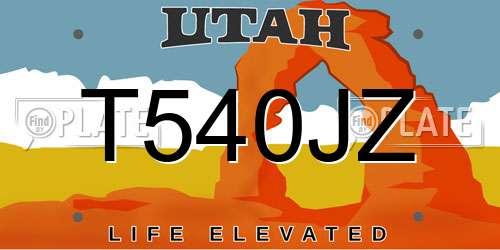 T540JZ Utah License Plate