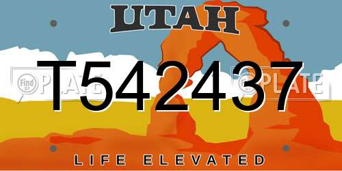 T542437 Utah License Plate