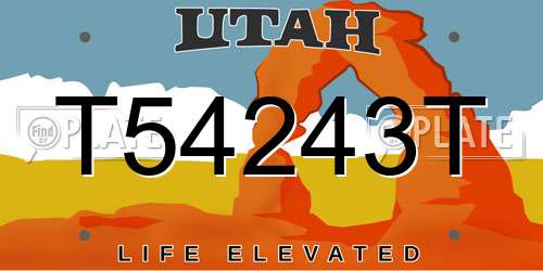 T54243T Utah License Plate