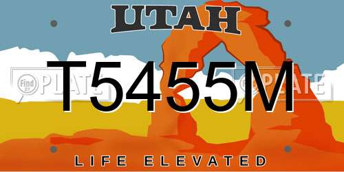 T5455M Utah License Plate
