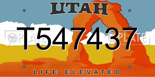 T547437 Utah License Plate