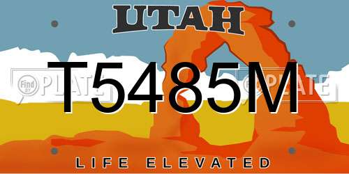 T5485M Utah License Plate