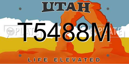 T5488M Utah License Plate