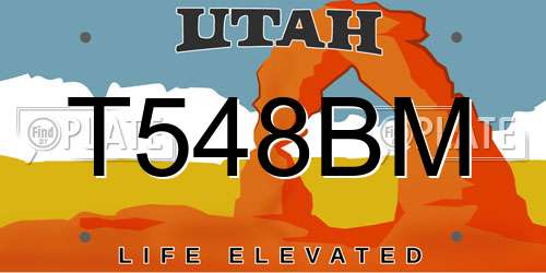 T548BM Utah License Plate
