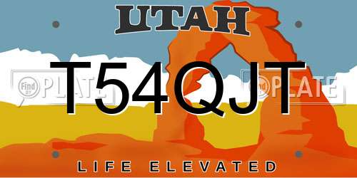 T54QJT Utah License Plate