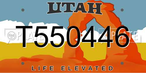 T550446 Utah License Plate