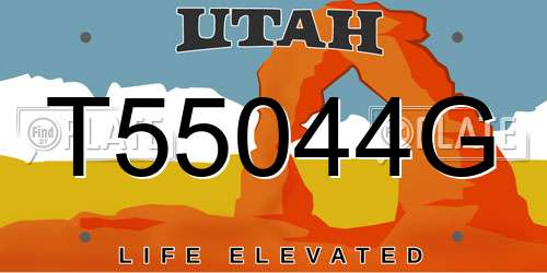 T55044G Utah License Plate