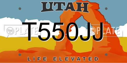 T550JJ Utah License Plate