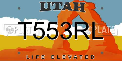 T553RL Utah License Plate