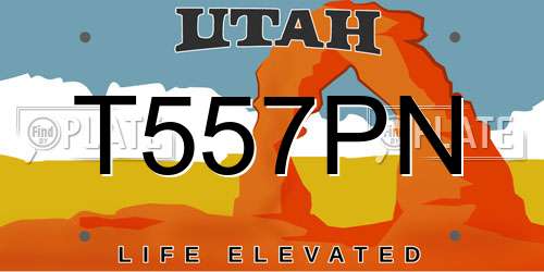 T557PN Utah License Plate