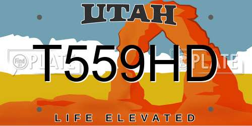 T559HD Utah License Plate