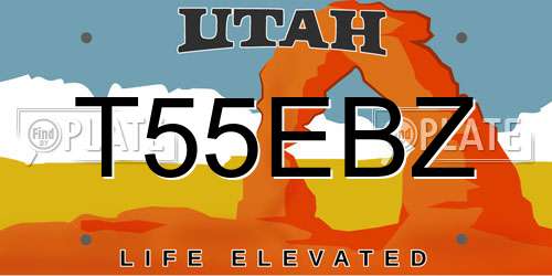 T55EBZ Utah License Plate