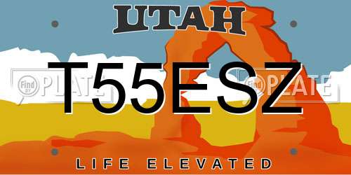 T55ESZ Utah License Plate