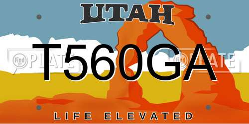 T560GA Utah License Plate