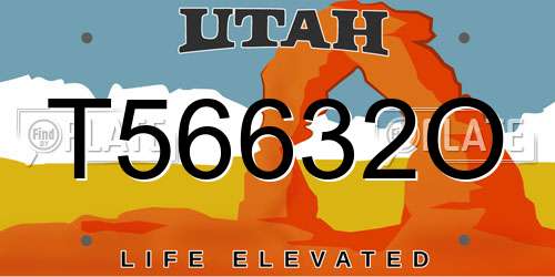 T56632O Utah License Plate