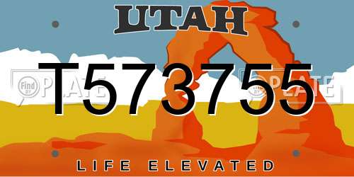 T573755 Utah License Plate