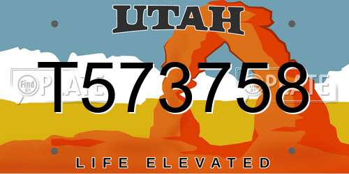 T573758 Utah License Plate