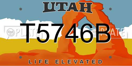 T5746B Utah License Plate